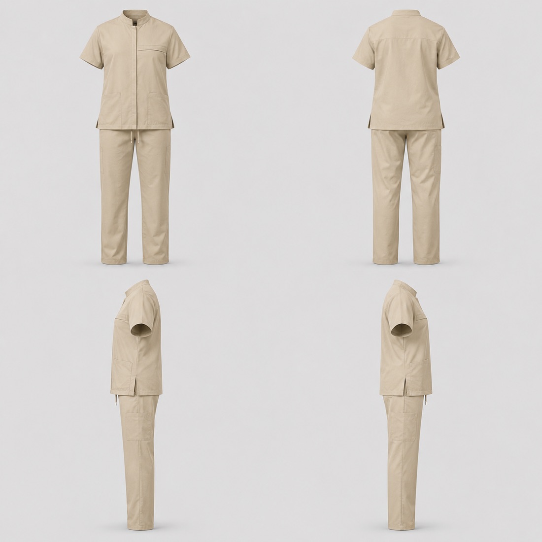 Short-Sleeve Medical Set, four-way catalogue presentation