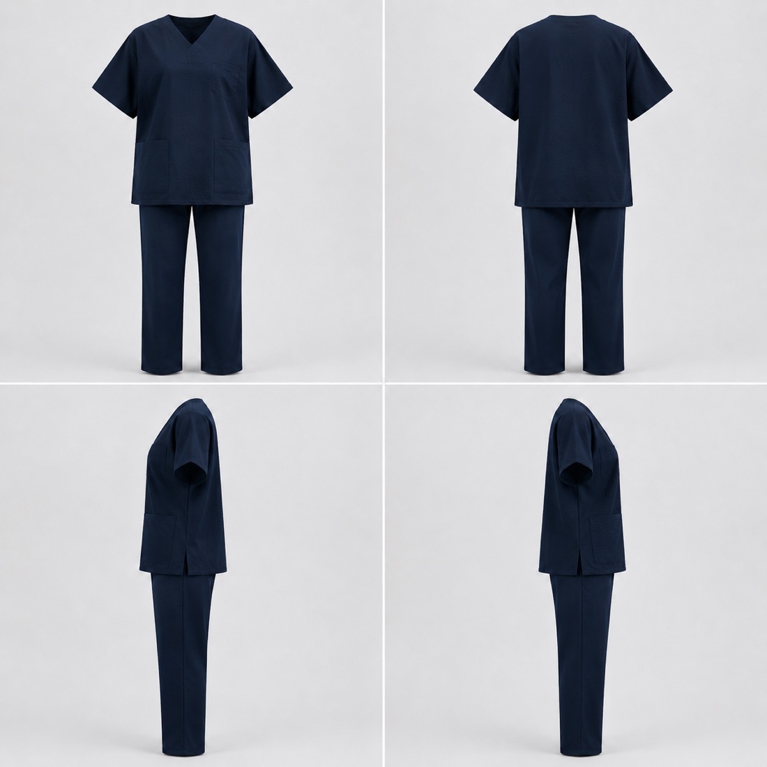 Batwing Scrub Set, four-way catalogue presentation